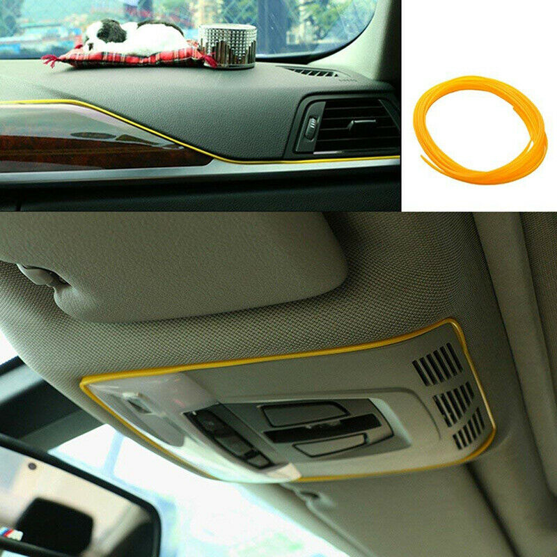 5M Yellow SUV Car Auto Interior Exterior Decoration Moulding Trim Strip Line UK