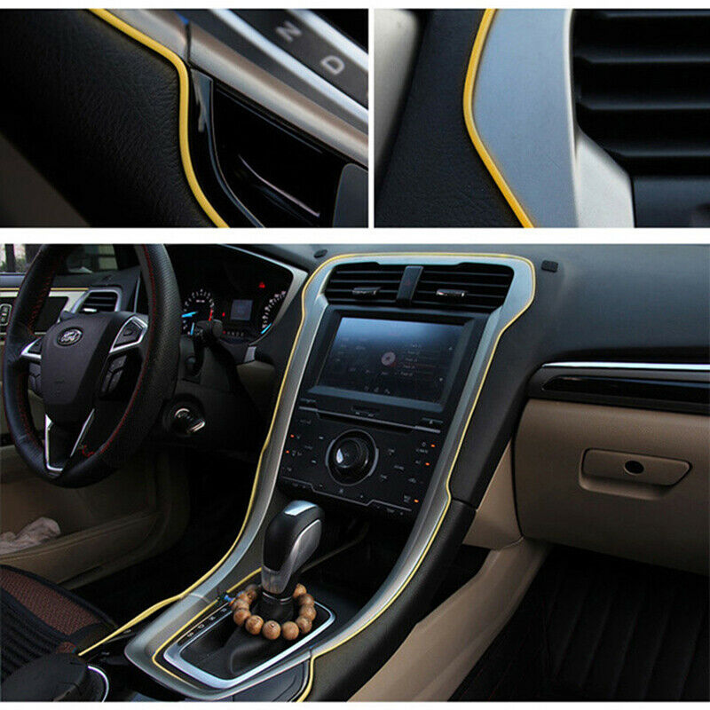 5M Yellow SUV Car Auto Interior Exterior Decoration Moulding Trim Strip Line UK
