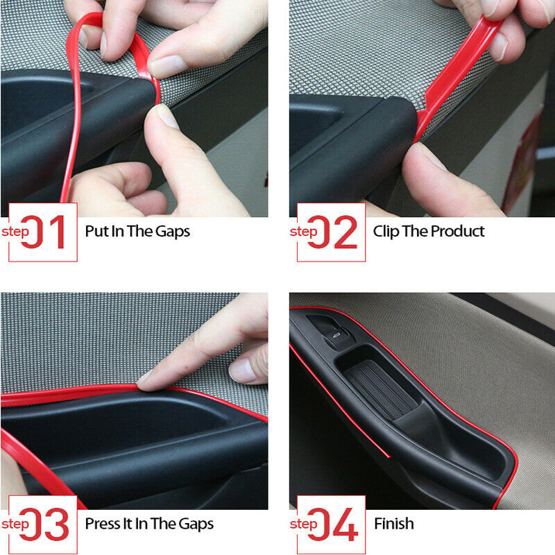 5M Yellow SUV Car Auto Interior Exterior Decoration Moulding Trim Strip Line UK