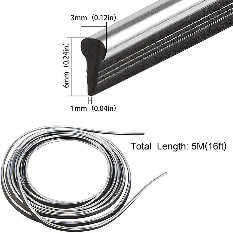 5M Silver Chrome Car Auto Interior Exterior Decoration Moulding Trim Strip Line