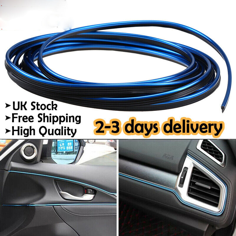 5M Blue Car Auto Interior Exterior Decoration Moulding Trim Strip Line + Tool