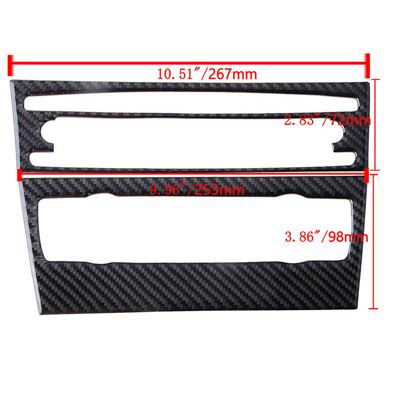 1xCarbon Fiber Console CD&AC Panel Cover Trim For BMW 3 Series E90 E92 2005-2012