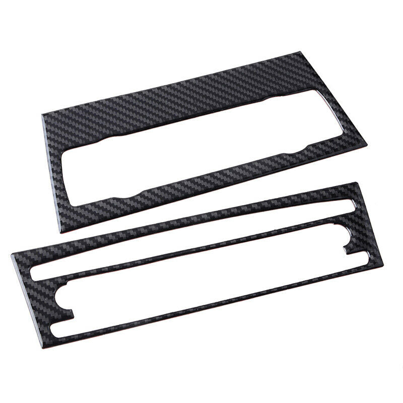 1xCarbon Fiber Console CD&AC Panel Cover Trim For BMW 3 Series E90 E92 2005-2012