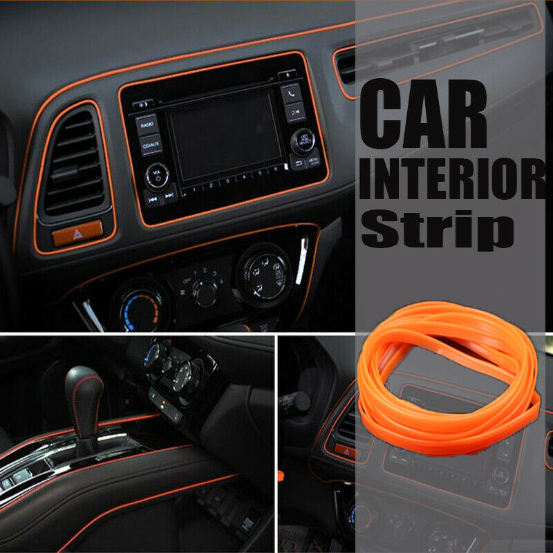 1x 5M Orange Car Interior Exterior Decoration Chrome Moulding Trim Strip Line AE