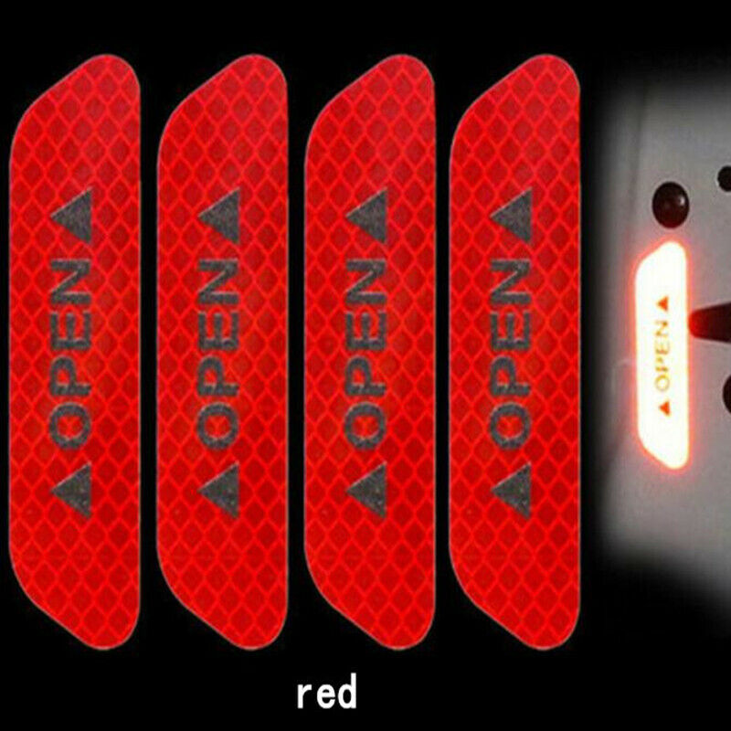 4Pcs Universal Car Door Open Sticker Reflective Tape Safety Warning Decal UK