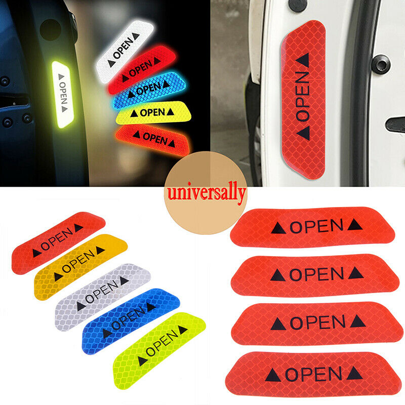 20Pcs Universal Auto Car Door Open Sticker Reflective Tape Safety Warning Decal