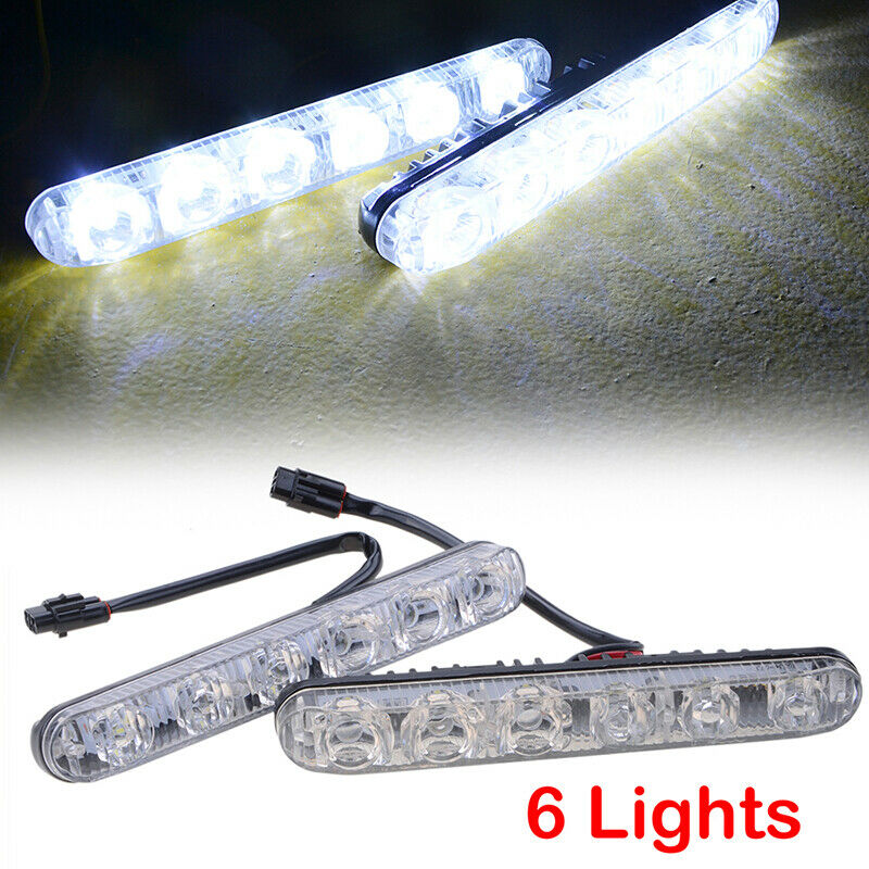 6 LED Daytime Running Lights Car Driving DRL Fog Lamp Light 12V Super White UK E