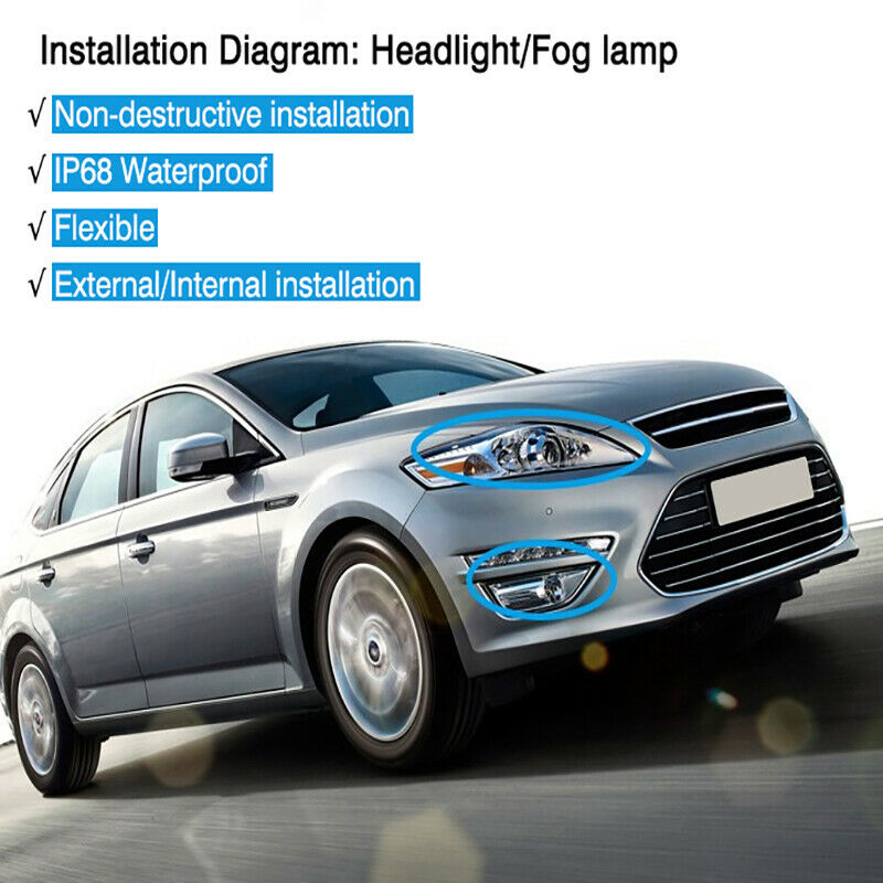 2x Crystal Switchback Flowing LED Strip Light Sequential Turn Signal DRL light