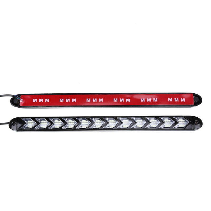 Set 12LED Car Truck DRL LED Light Bar Brake Flowing Turn Signal Stop Tail Strip