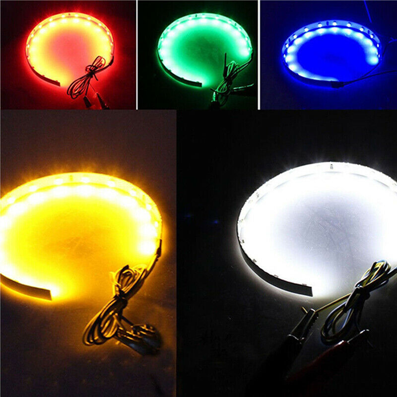 2x White Devil Demon Eyes Halo Ring LED For Projector Lens Headlights Retrofit