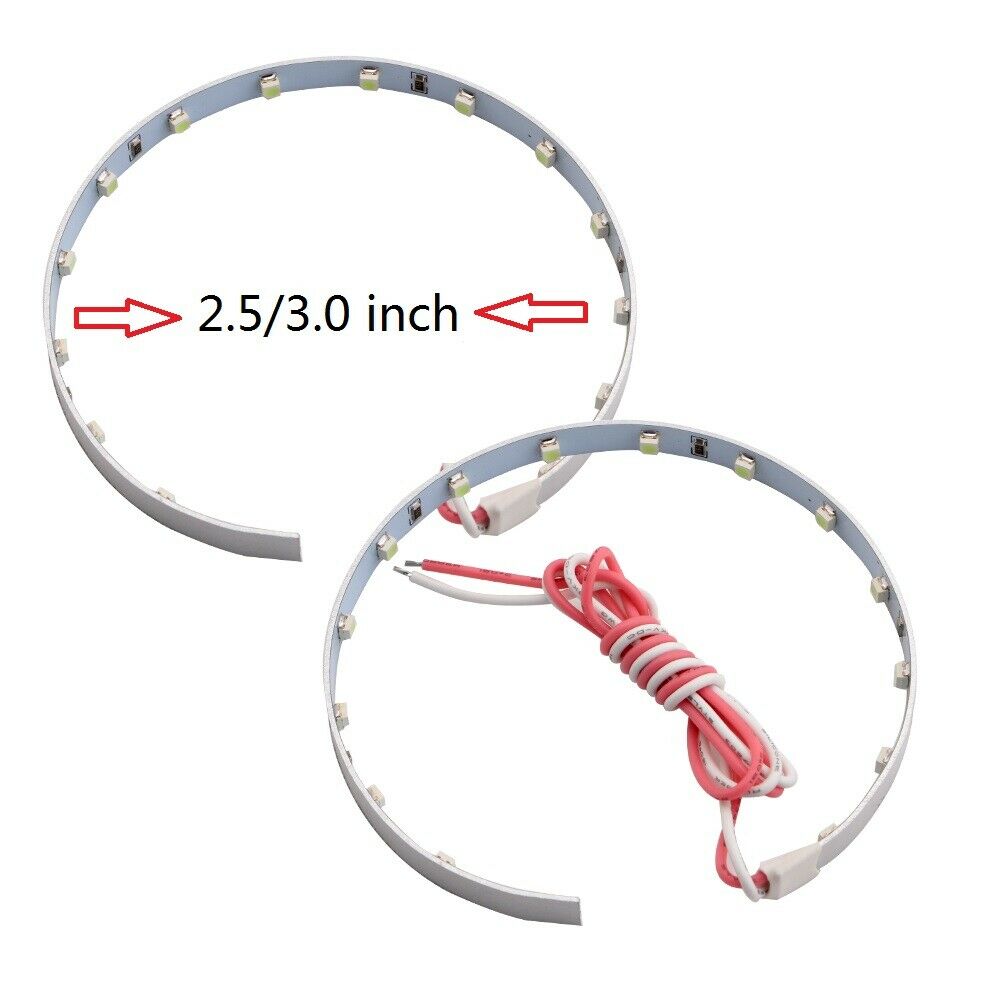 2x White Devil Demon Eyes Halo Ring LED For Projector Lens Headlights Retrofit