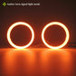 80CM LED Headlight Rings Halo Angel Eyes White + Amber Indicator DRL Switchback
