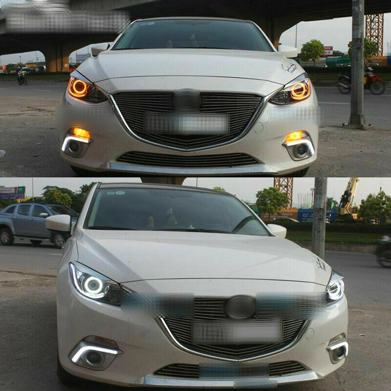 80CM LED Headlight Rings Halo Angel Eyes White + Amber Indicator DRL Switchback