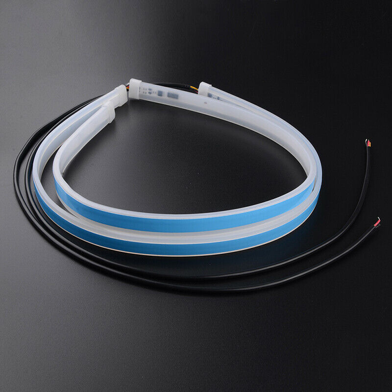 Pair Ultra Thin DRL Car Tube LED Strip Daytime Running Light Headlight UK e1