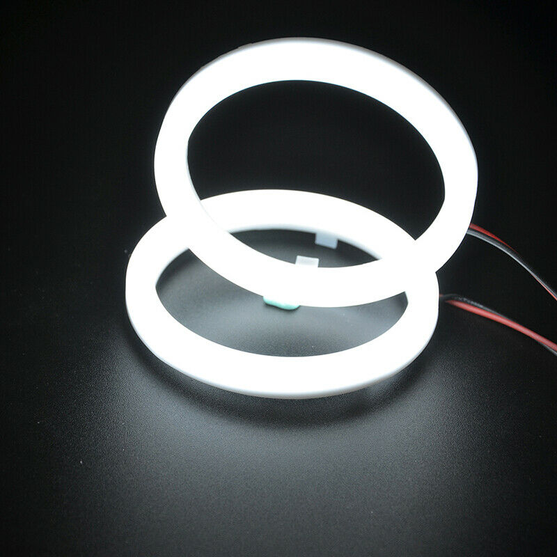 2PCS White Halo Fog Light Rings Angel Eyes Headlight Kit 70/80/90/100/110/120MM