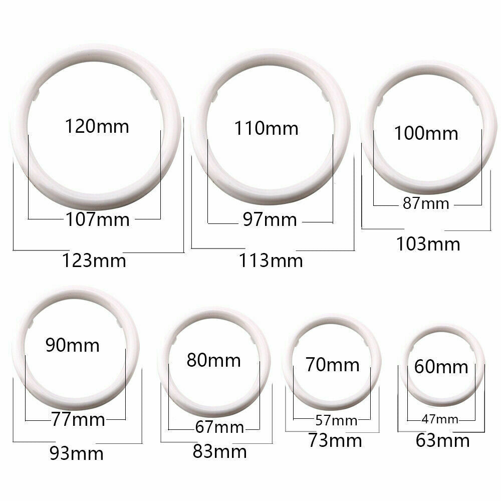 2PCS White Halo Fog Light Rings Angel Eyes Headlight Kit 70/80/90/100/110/120MM