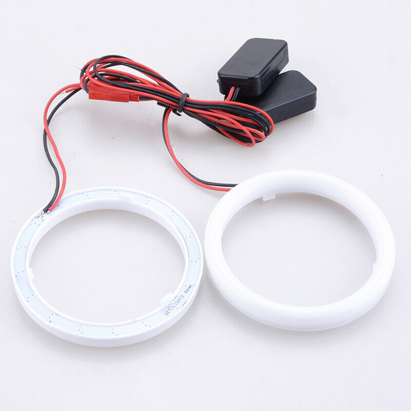 2PCS White Halo Fog Light Rings Angel Eyes Headlight Kit 70/80/90/100/110/120MM