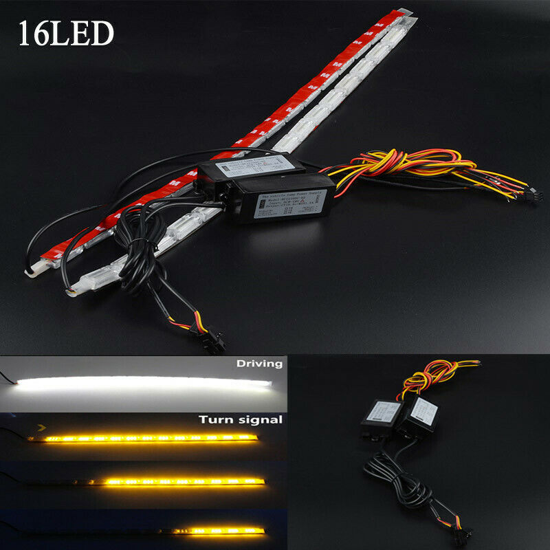 16LED flexional Car Flexible LED Strip Light DRL Sequential Turn Signal Lamp a3