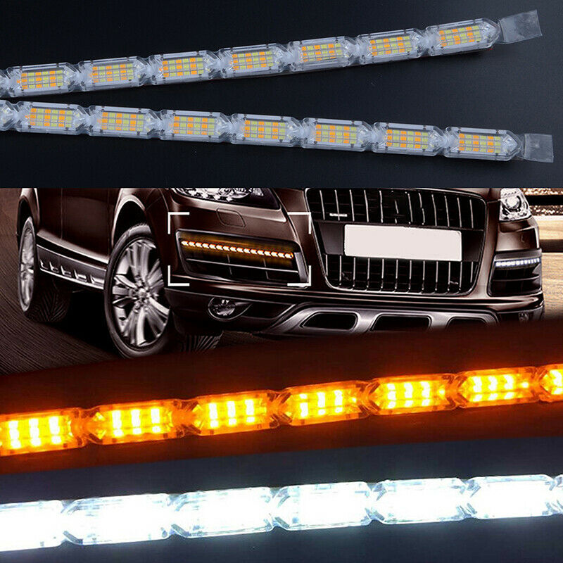 16LED flexional Car Flexible LED Strip Light DRL Sequential Turn Signal Lamp a3