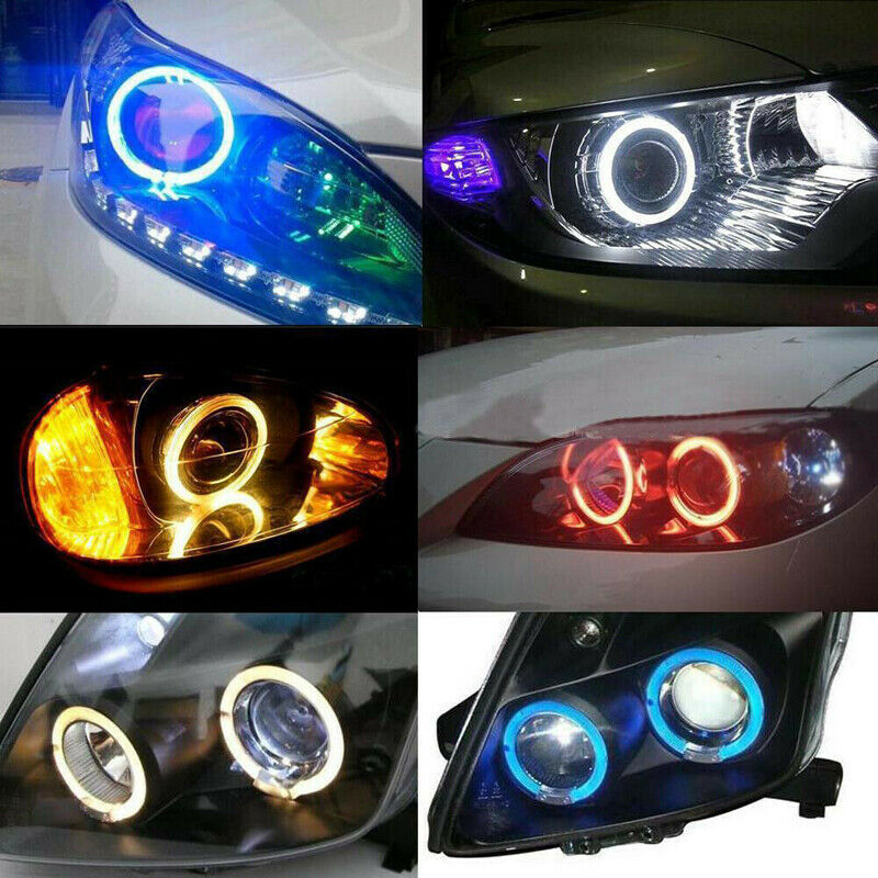 60-120mm COB LED Headlight Rings Halo Angel Eyes Fog Light Daytime Running AE
