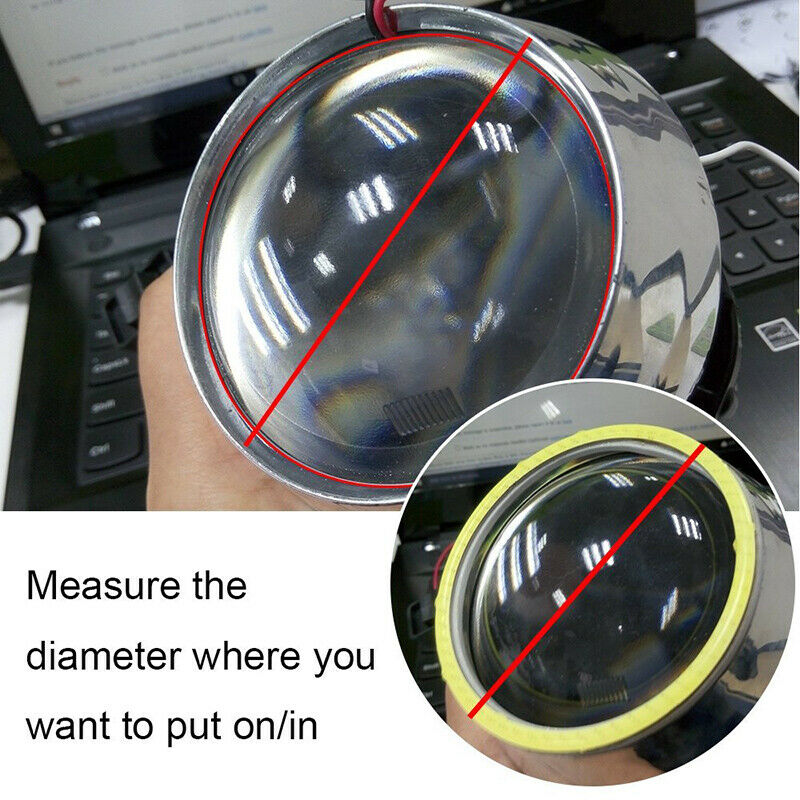1 Pair Angel Eyes 80MM LED COB Chip Car Headlight Halo Ring Light DRL Fog Lamps