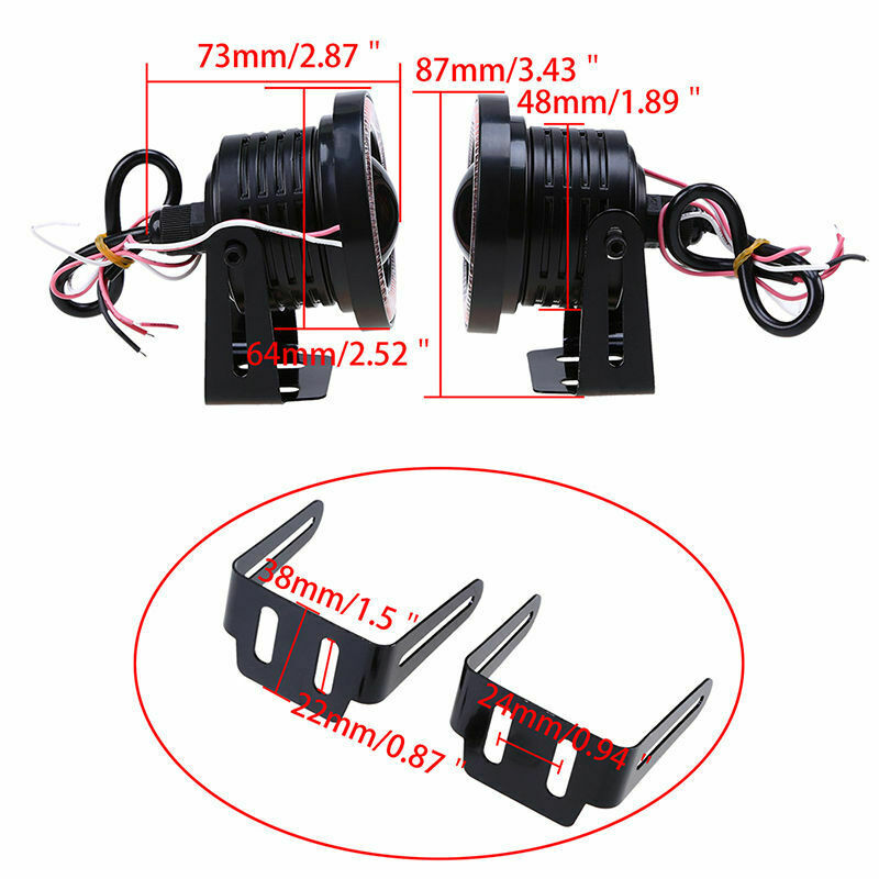 2pcs 2.5'' COB LED Angel Eyes Car DRL Fog Light Lens Projector Halo Fog Lamp