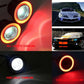 2pcs 2.5'' COB LED Angel Eyes Car DRL Fog Light Lens Projector Halo Fog Lamp