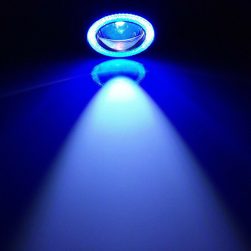 2pcs 2.5'' COB LED Angel Eyes Car DRL Fog Light Lens Projector Halo Fog Lamp