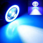64-89mm Angel Eyes Halo Car Fog Lights Lamp Projector DRL COB LED Bulbs White AE