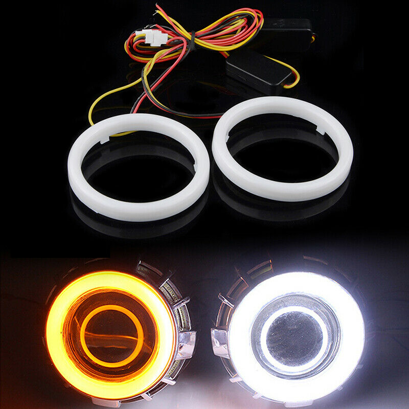 60-120MM Car COB LED Angel Eye Halo Ring Light Driving Turn Transfer Universal