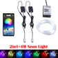 2x 4M 3mm RGB LED Car Interior Fiber Optic Neon Wire Strip Light Atmosphere APP