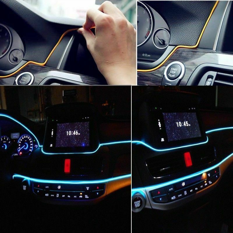 1/3/5m Cigarette Lighter EL Wire Neon LED Lights Xmas Glow String Strip Rope