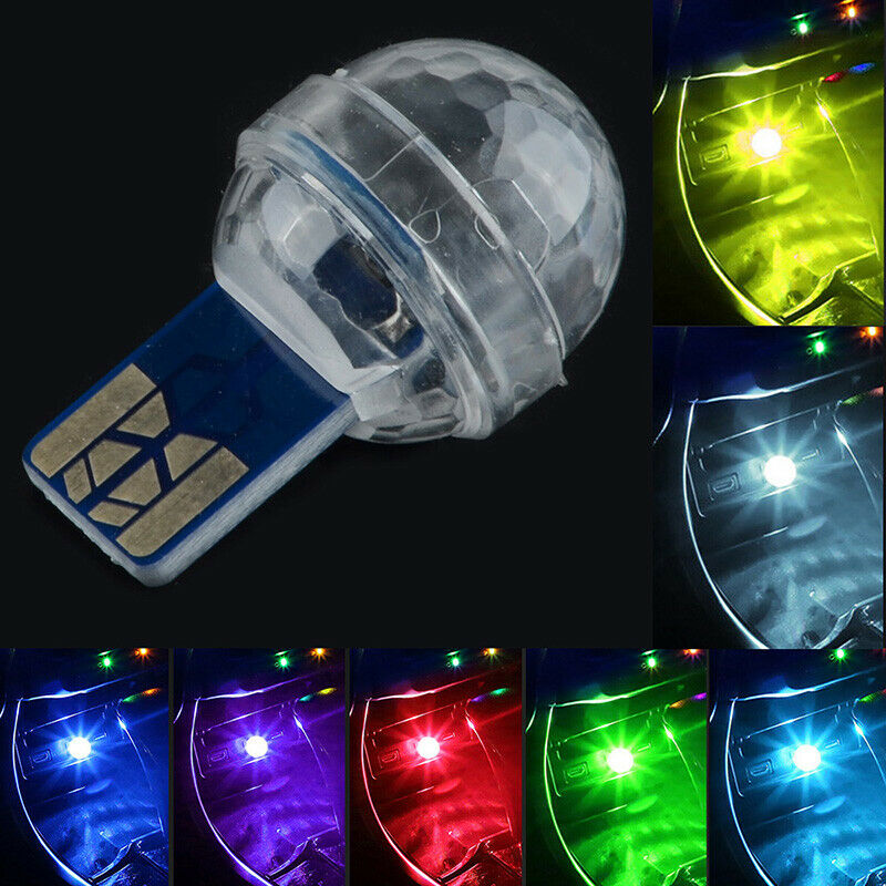 Mini Colorful LED USB Decor Car Interior Light Atmosphere Neon Music Lamp RGB