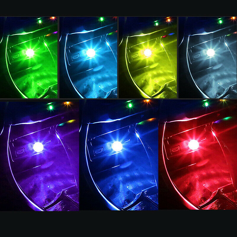 Mini Colorful LED USB Decor Car Interior Light Atmosphere Neon Music Lamp RGB