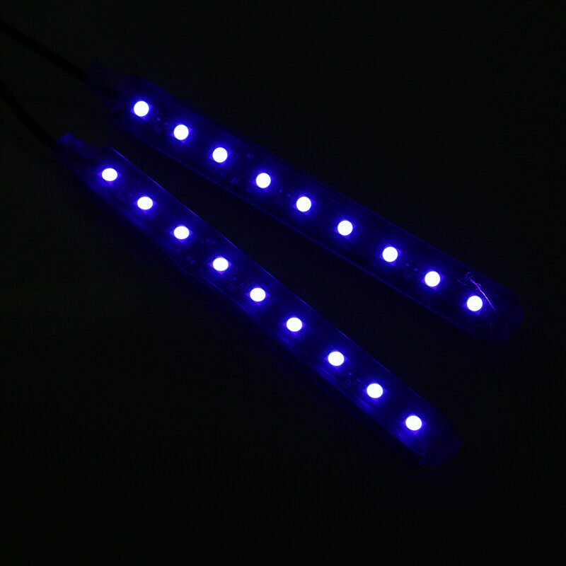 9LED Blue Car Interior Atmosphere Glow Neon String Strip Light Strip Decor Lamp