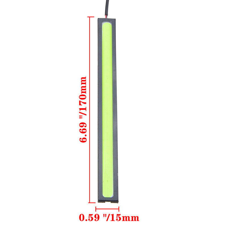 UK 2pcs Green LED Strip Car DRL Running Daytime Light COB Driving Lights 17CM