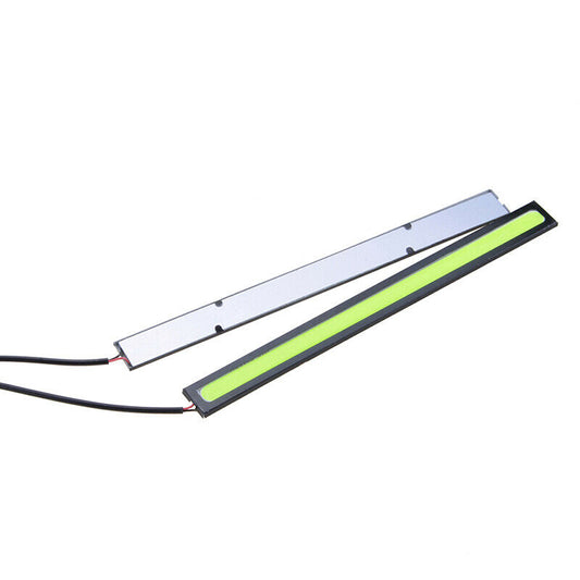 UK 2pcs Green LED Strip Car DRL Running Daytime Light COB Driving Lights 17CM