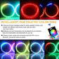 80mm RGB Car LED Angel Eyes Light Headlight Fog Halo Rings APP Bluetooth Lamp ae