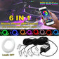 6x 8M RGB Car Fiber Optic Atmosphere Strip LED Light APP Waterproof DC Wireless