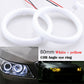 2x 80mm Angel Eyes COB Car Headlight Halo Ring White DRL Amber Turn Light UK