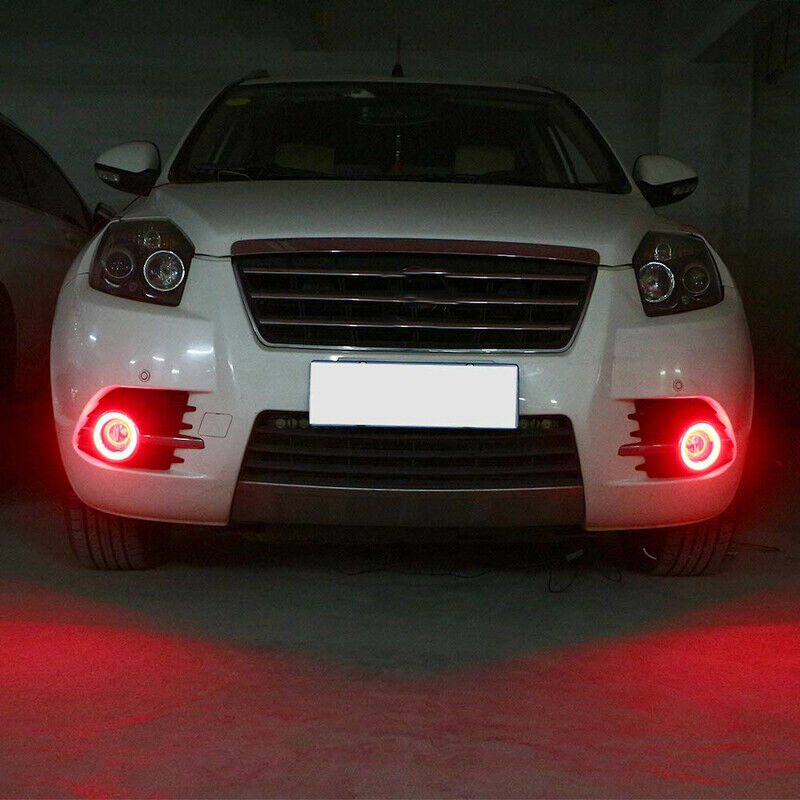 60/70/100/110MM Red COB LED Headlight Rings Halo Angel Eyes Universal High Power
