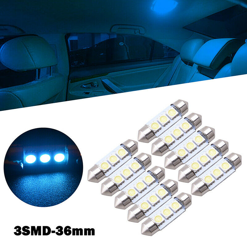 10/20/50x 36MM 3-SMD 5050 Lights Bulbs Car Festoon LED Error Free Interior UK