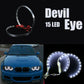 15LED Car Devil Eyes Demon Eye Light 3" Headlight Projector Halo Ring 7 Colours