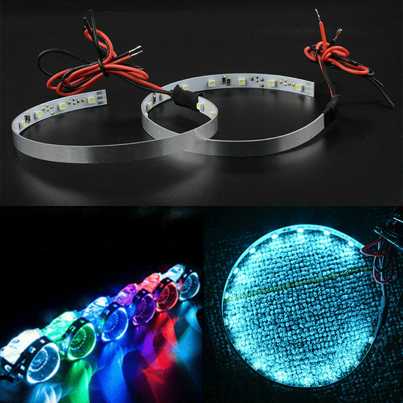 15LED Car Devil Eyes Demon Eye Light 3" Headlight Projector Halo Ring 7 Colours