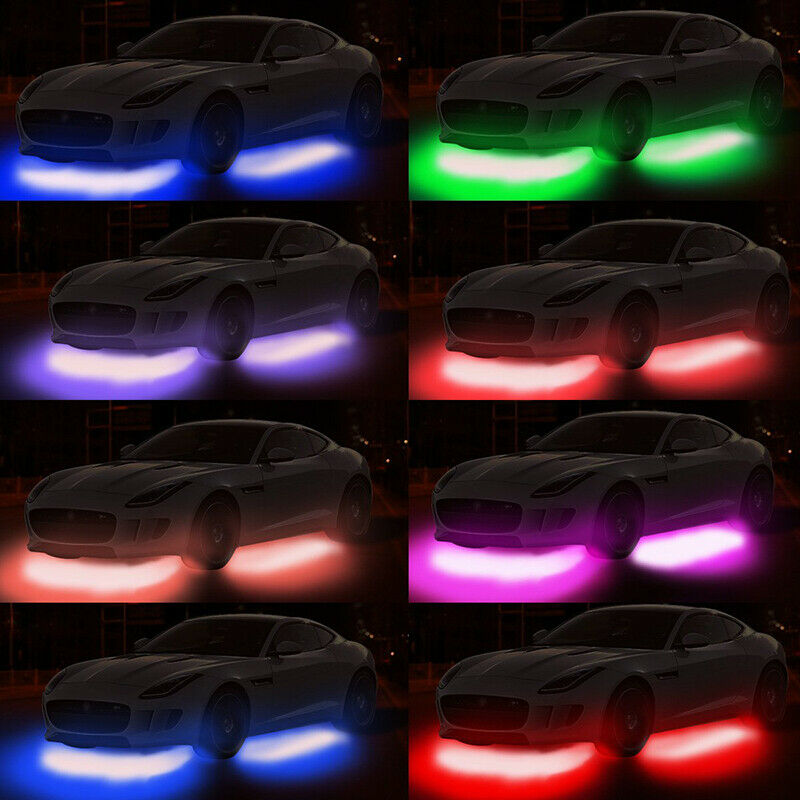 UK 90x120CM LED Strip Under Car Tube underglow Underbody System Neon Lights Kits