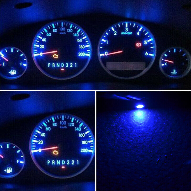 10Pcs 12V Blue T4.2 LED Wedge Car Instrument Dash Climate Base Lamp Light Bulbs