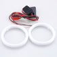 2PCS Car 90mm White COB LED Angel Eyes Halo Ring with Cover Fog light Universal