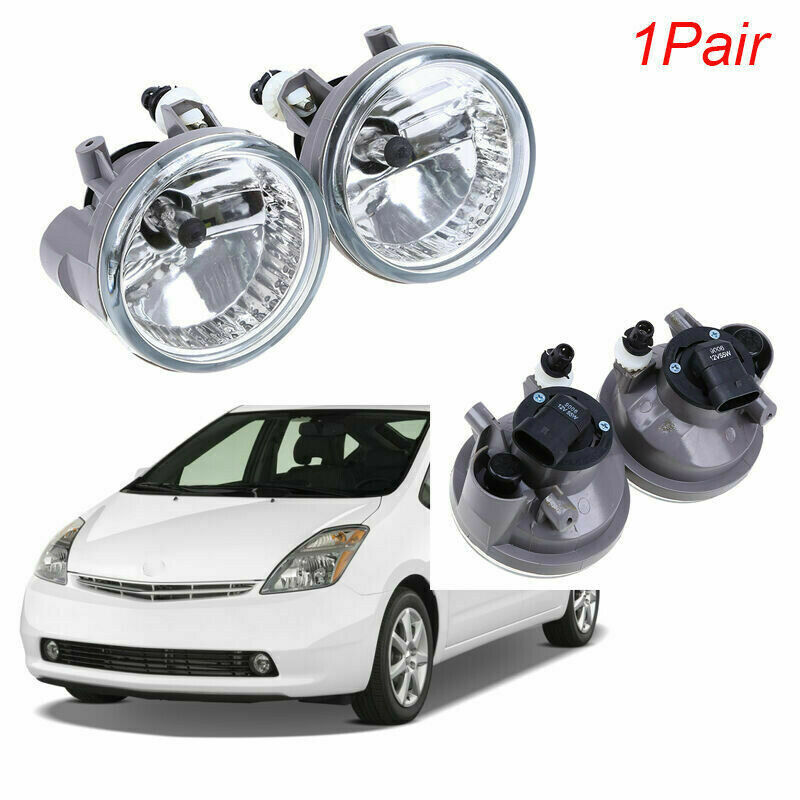 Pair Fit For Toyota Prius 2004-2009 Front Bumper Fog Light Driving Lamp Bulbs