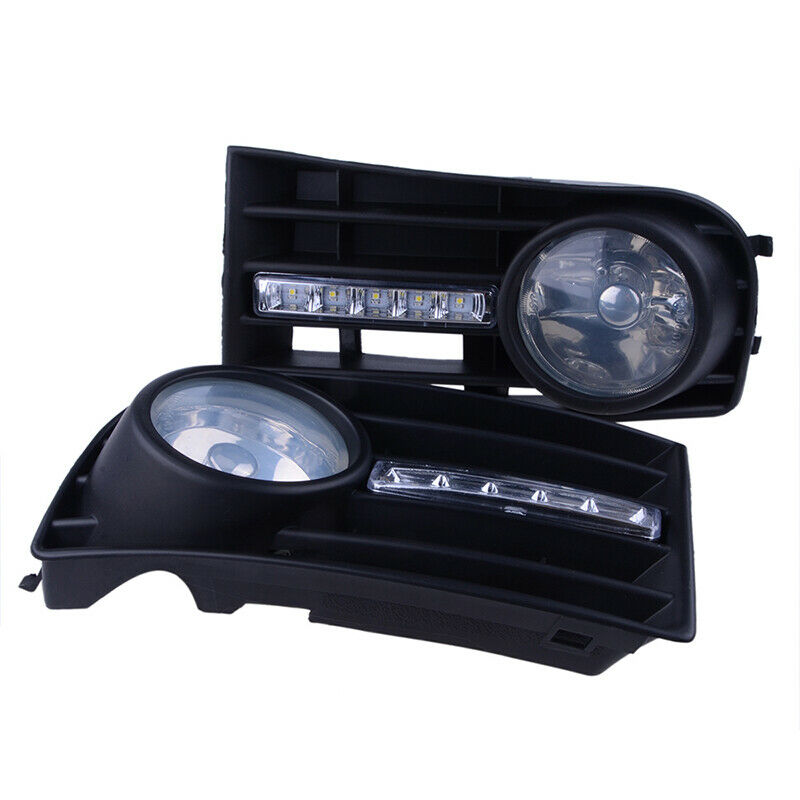 2Pcs Halo Ring Fog Light & Grille L&R Set Fit For VW Golf Mk5 Rabbit 2004-2009