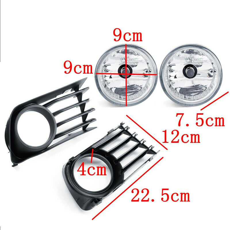 For Toyota Prius Front Bumper Fog Light Lamps +Cover Bezel Trim 2004-2009